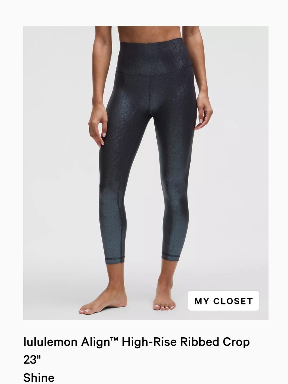Lululemon Align High-Rise Ribbed Crop 23" Shine Size 12